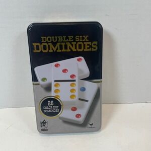 Cardinal Dominoes Game Unisex OS Multi Double Six Color Dot 28pc Set with Tin